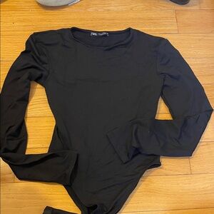 Zara Black Long Sleeve Bodysuit